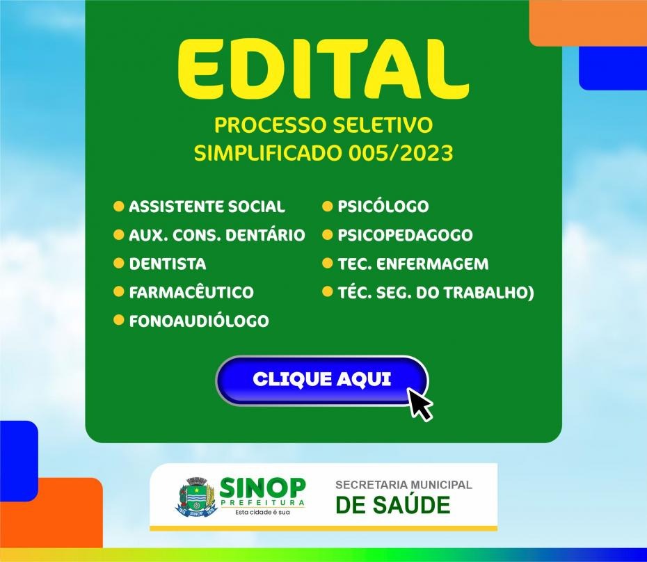 Saúde Inscrições abertas para processo seletivo oferta de 157