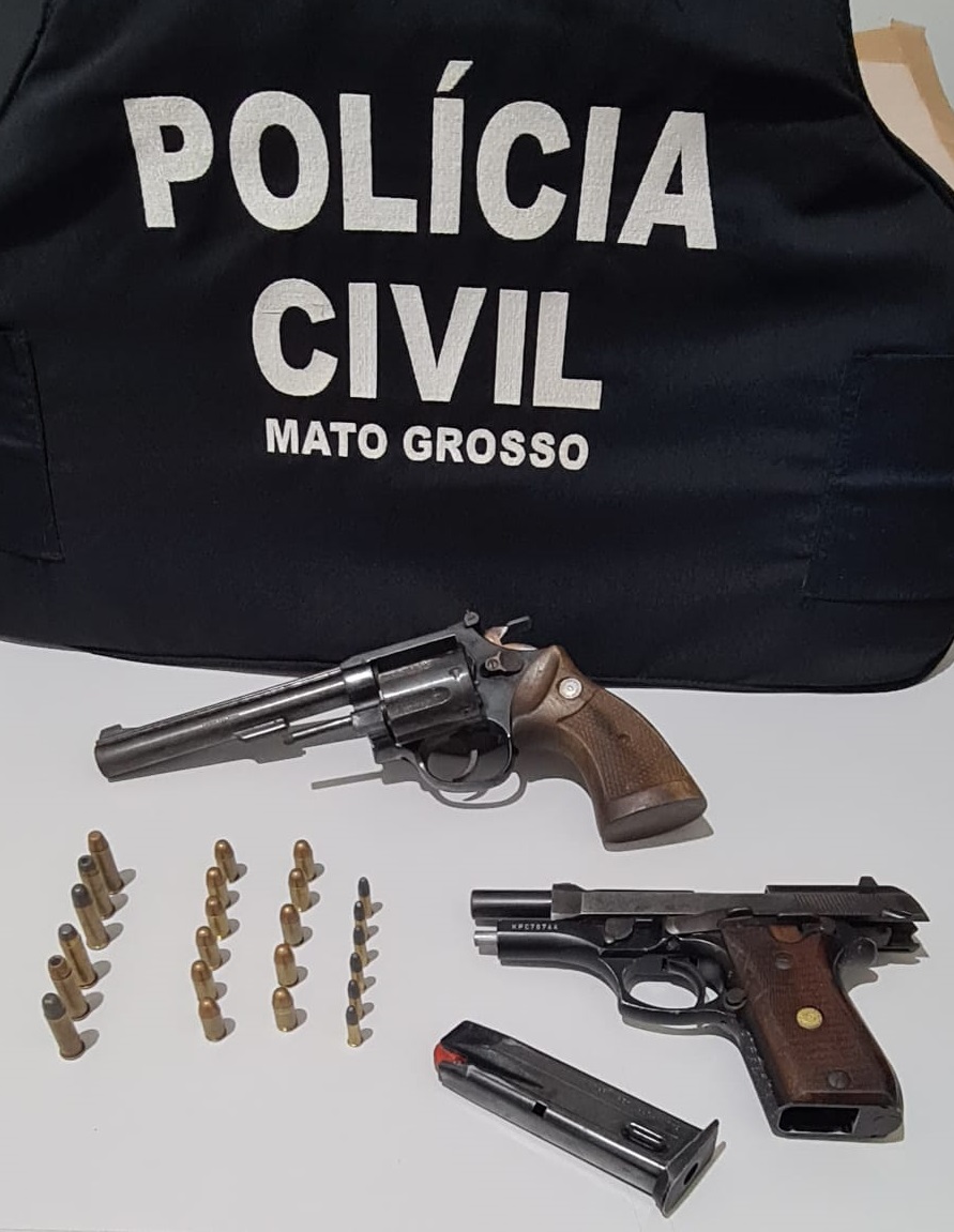 Polícia Civil apreende duas armas de fogo e munições A notícia MT