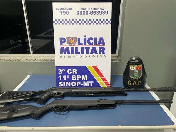 Polícia Militar prende homem e apreende duas armas de fogo em Sinop.jpg